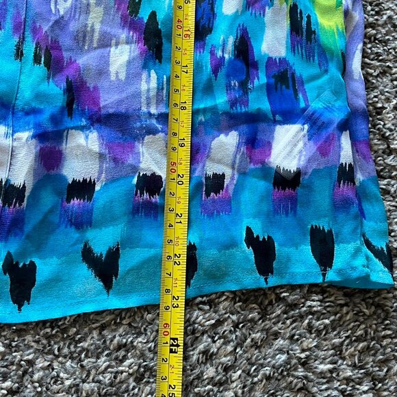 Laura Ashley Blue100% Silk Blouse Women MP Fairycore Spring Boho Artsy Retro Top - Picture 7 of 7